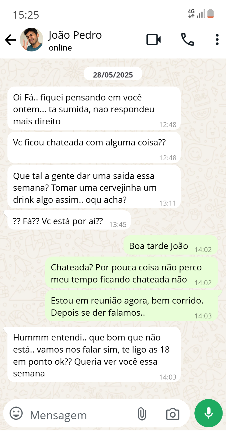 Print da conversa com João Pedro